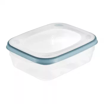 keeeper franco Recipiente de arrumação para alimentos, 1,2 L, retangular, transparente com bordo azul, PP/TPE, hermético, à prova de fugas, lavável na máquina, 1 unid. 1079368000000