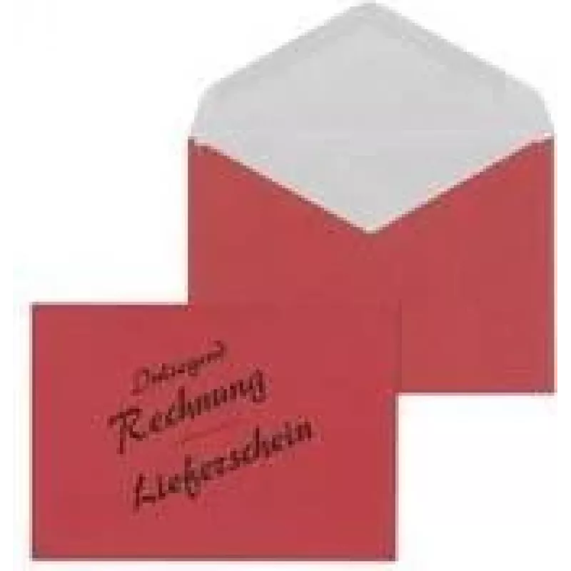 MAILmedia 30005341 envelope DL (110 x 220 mm), guia de remessa/fatura, vermelho, 75 g/m², com cola húmida