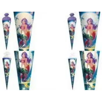 Cartucho escolar ROTH Magical Mermaid, quadrado, 850 mm, fecho de tule de plástico, com aplicações de plástico e lantejoulas - 1 unid. (678886)