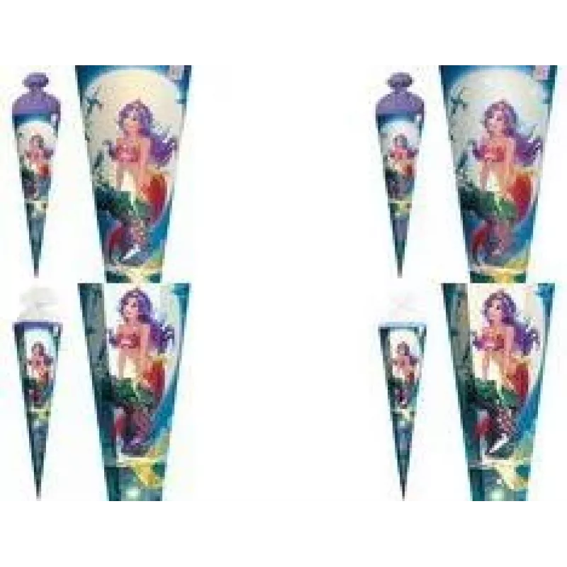 Cartucho escolar ROTH Magical Mermaid, quadrado, 850 mm, fecho de tule de plástico, com aplicações de plástico e lantejoulas - 1 unid. (678886)