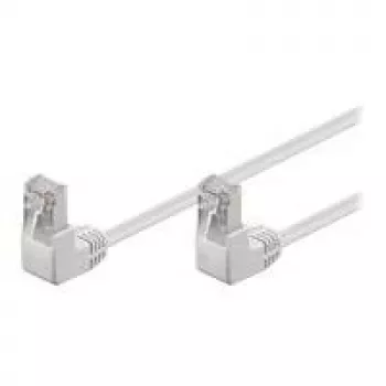 Cabo de patch Wentronic Goobay CAT 5e 2x 90° angular, F/UTP, branco, 1 m - CCA alumínio revestido a cobre, 2x RJ45 90° (8P8C) 96062