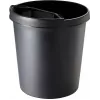 Balde de lixo redondo de plástico helit H6105895 18L preto 31x32cm
