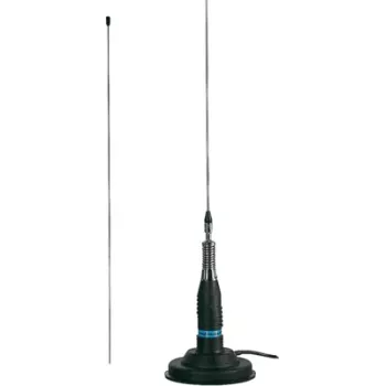 Antena CB móvel com base magnética Midland Albrecht ML 145, 145 cm, 5/8 λ, 26-28 MHz, PL-259, 4 m RG-58 6305