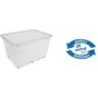 Caixa de arrumação keeeper bert com rodas, 136 L, tampa Air-Control, transparente/cinzento 1056700100000