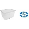 Caixa de arrumação keeeper bert com rodas, 136 L, tampa Air-Control, transparente/cinzento 1056700100000