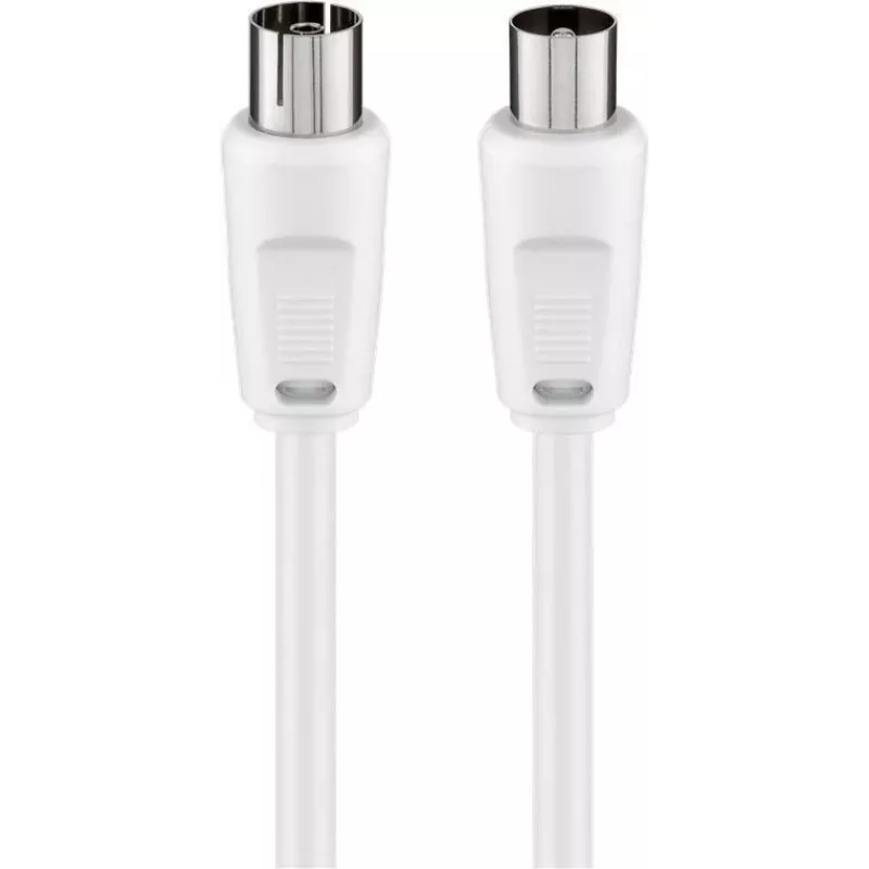 Cabo de antena TECLINE Wentronic Goobay, branco, 20 m - ficha coaxial IEC para conector fêmea coaxial IEC (50125)