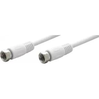 TECLINE Wentronic Goobay cabo de ligação de satélite, 100% blindado, branco, 10 m - ficha F macho para ficha F macho (50741)