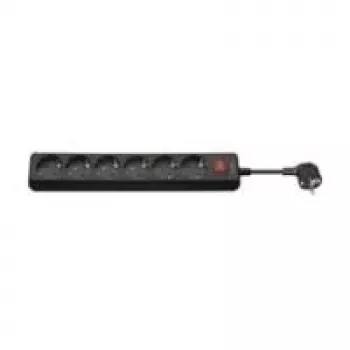 Wentronic Goobay régua de tomadas 6 tomadas com interruptor, 1,5 m, preta 51290