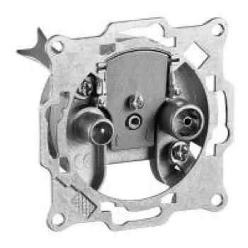 Wentronic Goobay tomada de passagem de antena de 2 orifícios - 10 dB de atenuação de passagem (67044)