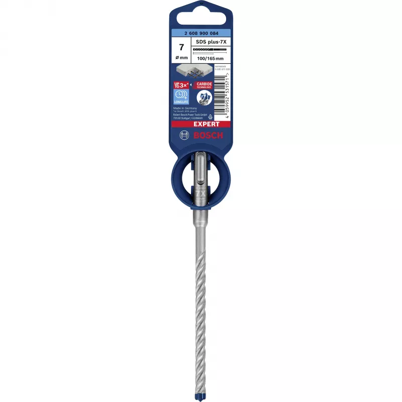 Bosch Expert broca de martelo SDS-plus-7X 7 mm x 165 mm 2608900084