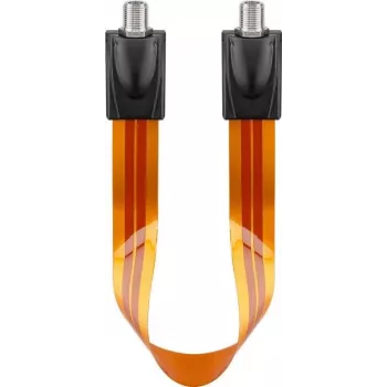 Wentronic Goobay cabo de passagem de janela SAT, ultrafino 0,3 mm, castanho-preto, 0,3 m, conector fêmea F para conector fêmea F 67244