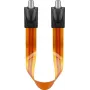Wentronic Goobay cabo de passagem de janela SAT, ultrafino 0,3 mm, castanho-preto, 0,3 m, conector fêmea F para conector fêmea F 67244