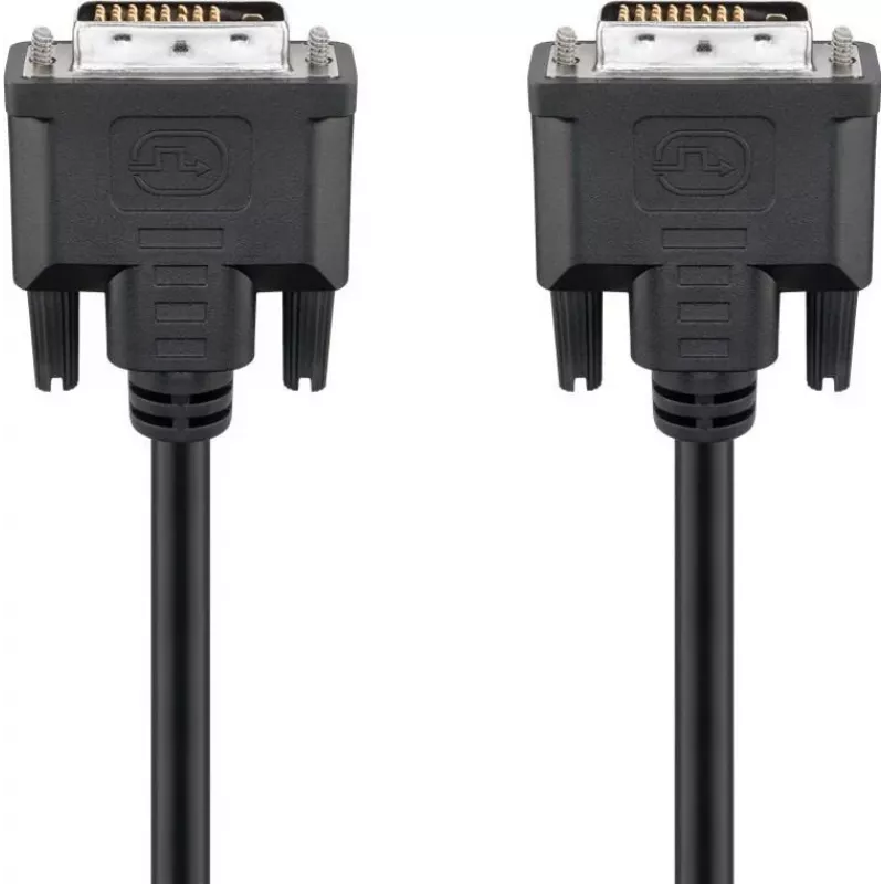 Wentronic goobay cabo DVI-D Dual Link 0,5m preto com parafusos serrilhados 93295