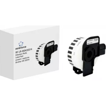 Renkforce Fita de etiquetas compatível com Brother DK-22214 12 mm x 30,48 m papel branco RF-6027528