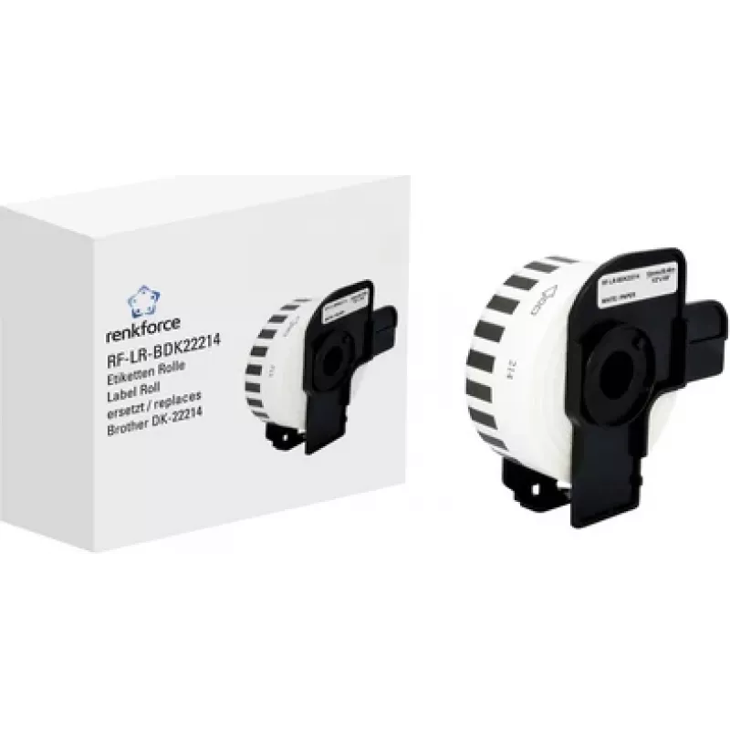 Renkforce Fita de etiquetas compatível com Brother DK-22214 12 mm x 30,48 m papel branco RF-6027528