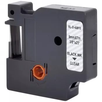 Renkforce RF-LT-D40910 Fita de identificação compatível com DYMO D1 - 40910, 9 mm, transparente, preto, 7 m RF-6027842