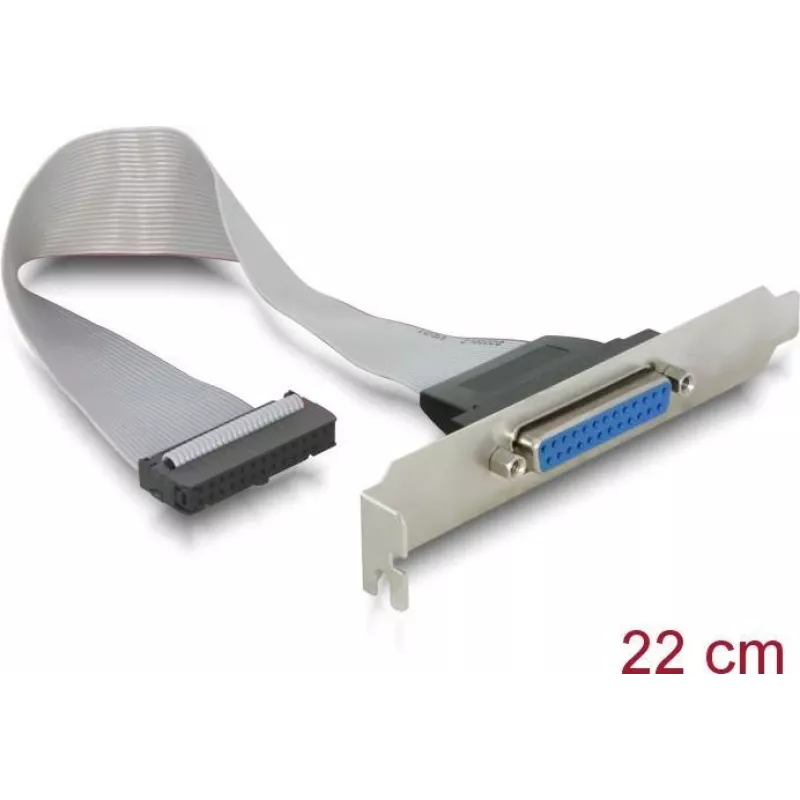 Delock chapa de slot 1 x porta paralela DB25 fêmea para 26-Pin IDC - 25 cm 84300