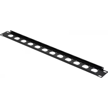 Renkforce painel frontal para patch panel de 19 polegadas 1U de 12 portas para tomadas XLR/USB/BNC, preto (RF-7116962)