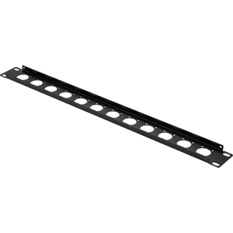 Renkforce painel frontal para patch panel de 19 polegadas 1U de 12 portas para tomadas XLR/USB/BNC, preto (RF-7116962)