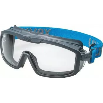 uvex i-guard+ óculos de proteção full vision, lente transparente, armação antracite/azul 9143267