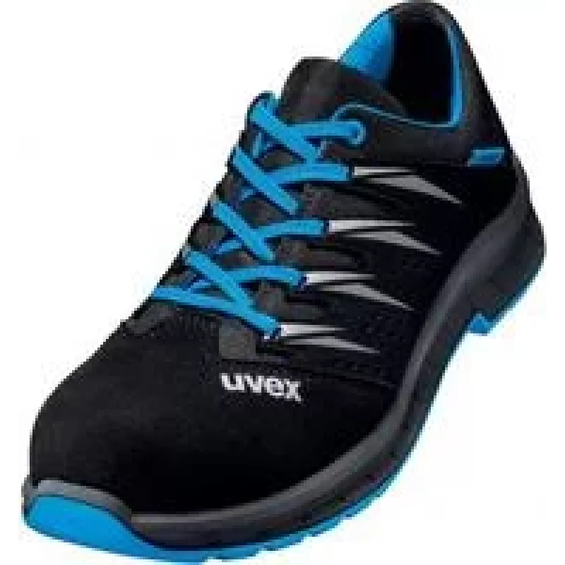 Uvex 69373 sapatos de segurança unissexo S1 P SRC, microveludo, entressola de aço, biqueira compósita, preto/azul, tamanho 43 6937343
