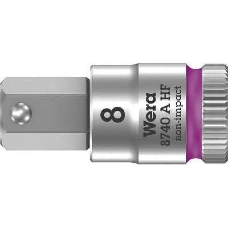 Wera 05003339001 Zyklop chave de caixa sextavada 3/8 polegadas 8x28 mm com função de retenção