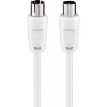 Wentronic Goobay cabo de antena, 100% blindado, branco, 1,5 m - ficha coaxial a conector fêmea coaxial (50717)