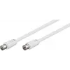 Wentronic Goobay cabo de antena, 100% blindado, branco, 1,5 m - ficha coaxial a conector fêmea coaxial (50717)