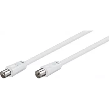 Wentronic Goobay cabo de antena, 100% blindado, branco, 1,5 m - ficha coaxial a conector fêmea coaxial (50717)