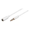 Cabo de extensão jack 3,5 mm Wentronic Goobay, branco, 0,5 m, TRRS 4 pinos, ficha para conector fêmea 62359