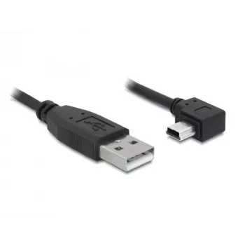 Cabo USB 2.0 Delock USB-A macho para Mini USB-B 5 pinos macho angular, 1 m, preto 82681