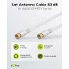 Cabo de ligação SAT Wentronic Goobay, 100% blindado, banhado a ouro, branco, 7,5 m - ficha F para ficha F (67294)