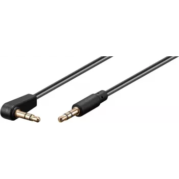 Cabo jack estéreo 3,5 mm Wentronic Goobay, 1 m, preto, reto para angular 90°, ficha para ficha 67783
