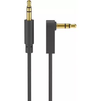 Cabo jack estéreo 3,5 mm Wentronic Goobay, 1 m, preto, reto para angular 90°, ficha para ficha 67783