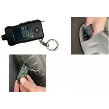 IWH medidor digital de pressão dos pneus e de profundidade do piso com visor LCD, PSI, KPa, bar, kg/cm², 1 unid. (75562)