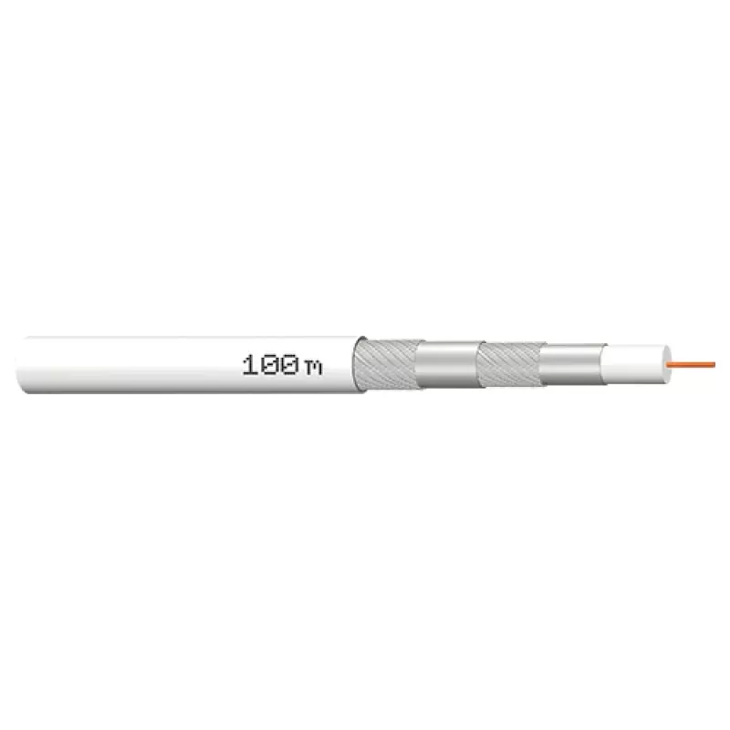 Megasat cabo coaxial 100 m, blindagem de quatro camadas, 120 dB, 75 Ohm, tipo F Ready 100066