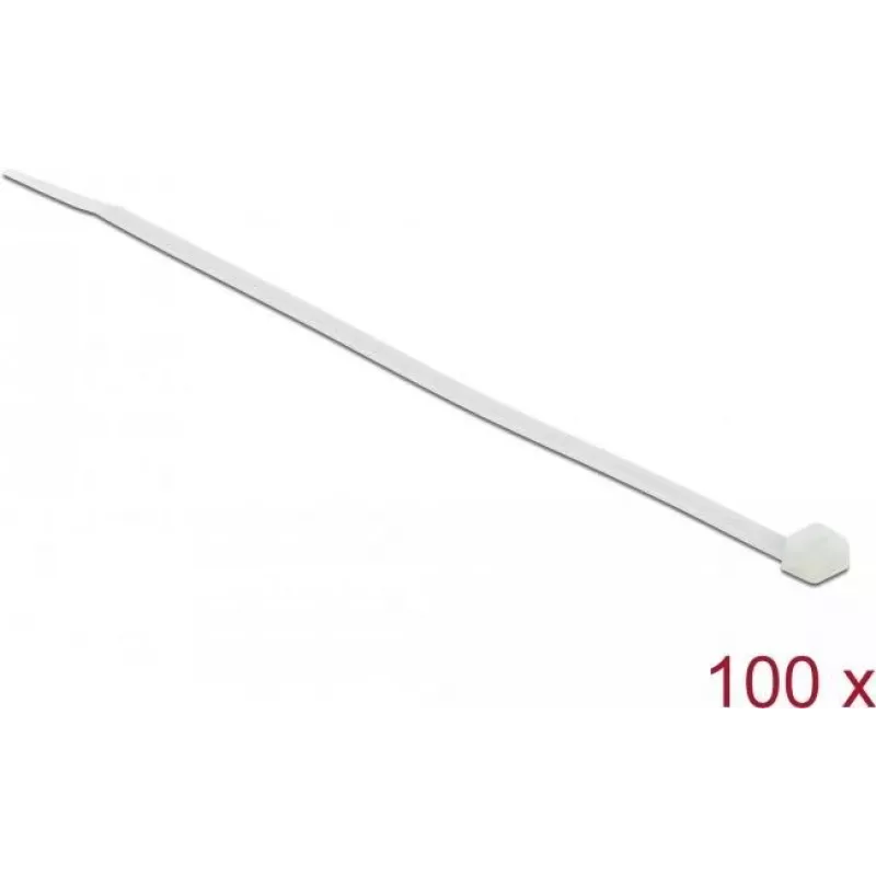 Delock abraçadeiras transparentes L 200 x L 3,6 mm 100 unid. (18606)