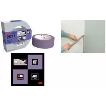 3M Fita de mascarar Painter's 2071, 36 mm x 50 m, violeta, bordas de pintura nítidas, para superfícies sensíveis PT207136