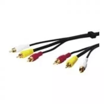 Wentronic AVK 201-500 5,0m Cabo de áudio/vídeo 3 x RCA macho para 3 x RCA macho preto 50140