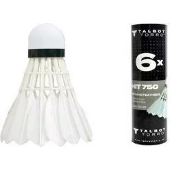 TALBOT torro Volante de badminton Hit 750, lento, branco - pena natural clássica com base de cortiça - 1 unid. 479082