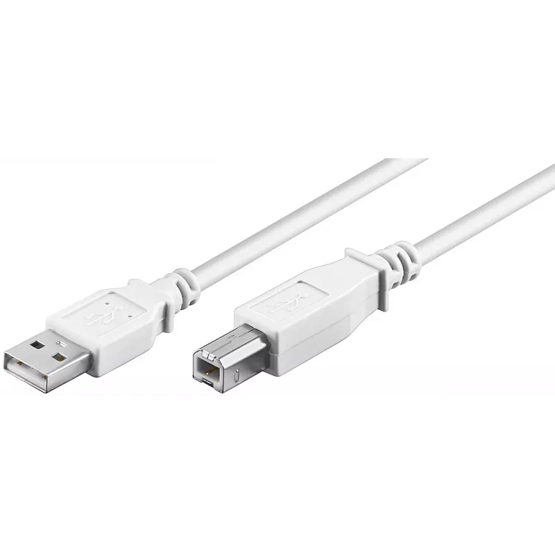 Wentronic 96186 Cabo USB 2.0, ficha USB-A para ficha USB-B, 1,8 m, branco
