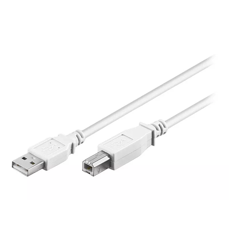 Wentronic 96186 Cabo USB 2.0, ficha USB-A para ficha USB-B, 1,8 m, branco