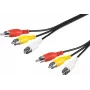 Wentronic AVK 354-300 3,0m Cabo AV 3x RCA macho para 3x RCA macho - preto 50382