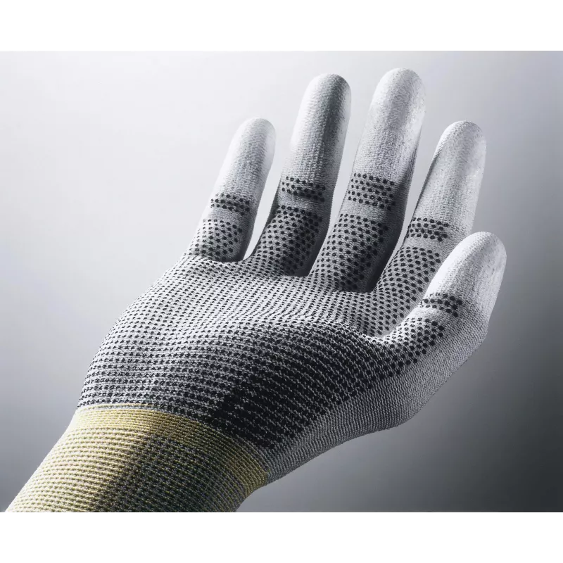 Uvex Unipur Carbon Luvas de proteção de trabalho de nylon tricotado, tamanho 10, cinzento/preto, revestimento PU na palma, antiestáticas 6055610