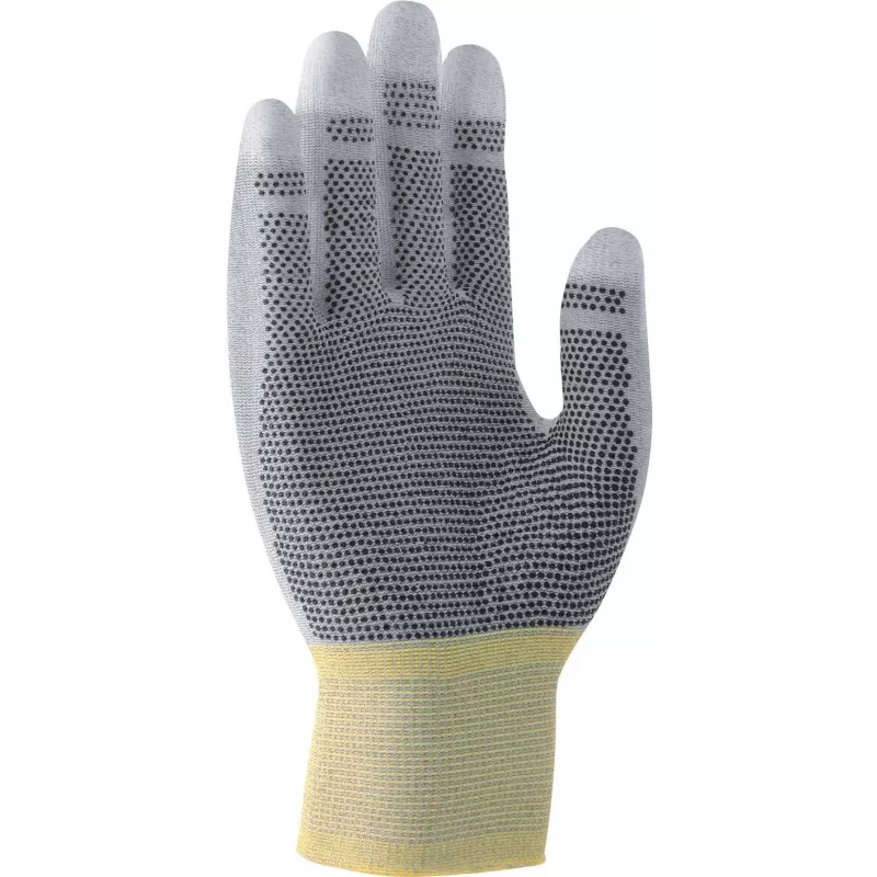 Uvex Unipur Carbon Luvas de proteção de trabalho de nylon tricotado, tamanho 10, cinzento/preto, revestimento PU na palma, antiestáticas 6055610