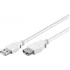 Wentronic Cabo de extensão USB 2.0 A macho para fêmea 5m branco 96288