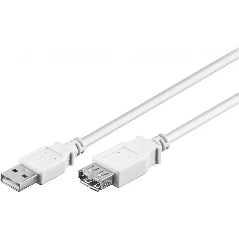 Wentronic Cabo de extensão USB 2.0 A macho para fêmea 5m branco 96288
