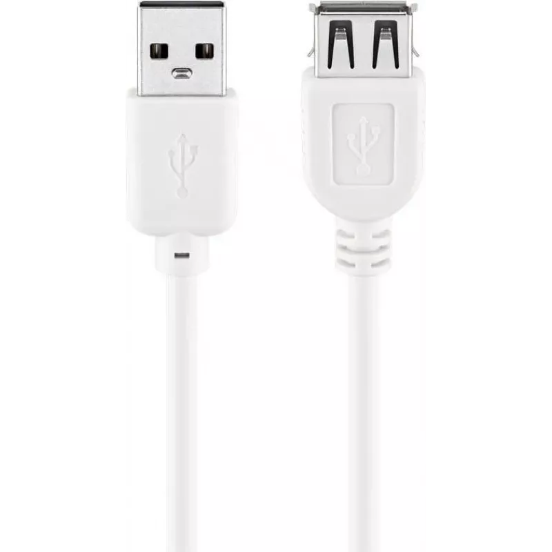 Wentronic Cabo de extensão USB 2.0 A macho para fêmea 5m branco 96288