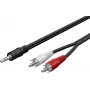 Wentronic Goobay Cabo adaptador 3,5 mm jack para 2x RCA, 20 m, preto 50779