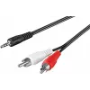 Wentronic Goobay Cabo adaptador 3,5 mm jack para 2x RCA, 20 m, preto 50779